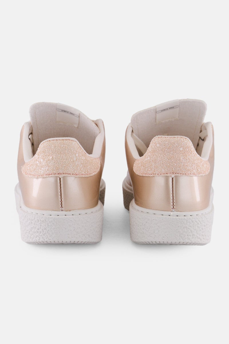 Victoria Women Rosa Lace Up Casual Shoes, Old Pink - Image 2