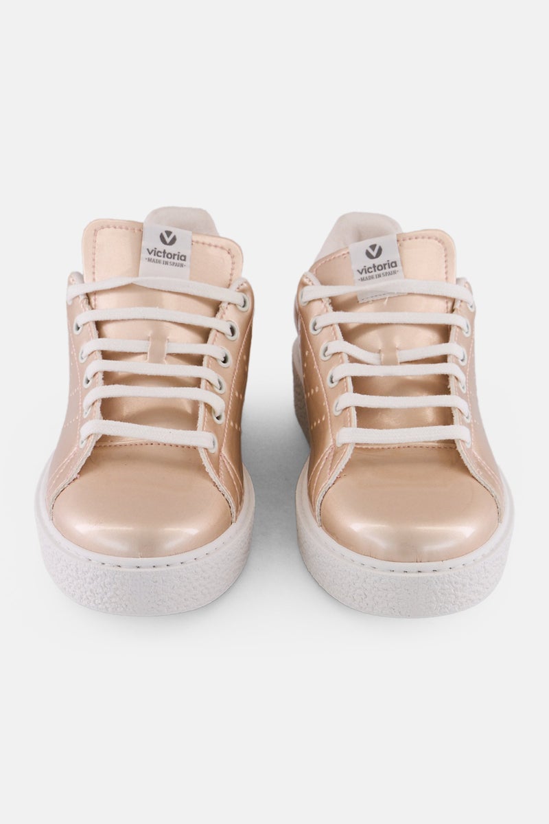 Victoria Women Rosa Lace Up Casual Shoes, Old Pink - Image 4