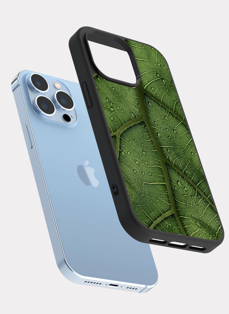 بكسلات كفر ايفون 13 برو ماكس اوراق شجر اخضر - Image 2