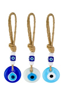 Excefore Evil Eye Car Hanging Ornament, Rear View Mirror Ornament Accessories, Turkish Greek Nazar Amulet, Good Luck Pendant,  for Car Window Door Rear View Mirror Accessories 3 pcs  - Image 1