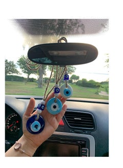 Excefore Evil Eye Car Hanging Ornament, Rear View Mirror Ornament Accessories, Turkish Greek Nazar Amulet, Good Luck Pendant,  for Car Window Door Rear View Mirror Accessories 3 pcs  - Image 3