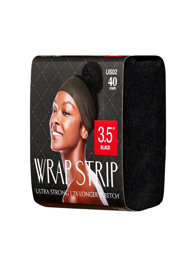 Red by Kiss Hair Wrapping Strip, Ultra Strong 2X Longer Stretch, 40 Strips, Suitable for Wet/Dry Hair, White, Styling Paper for Sleek Hairstyles (3.5", Black, 6 PACK) - Image 2