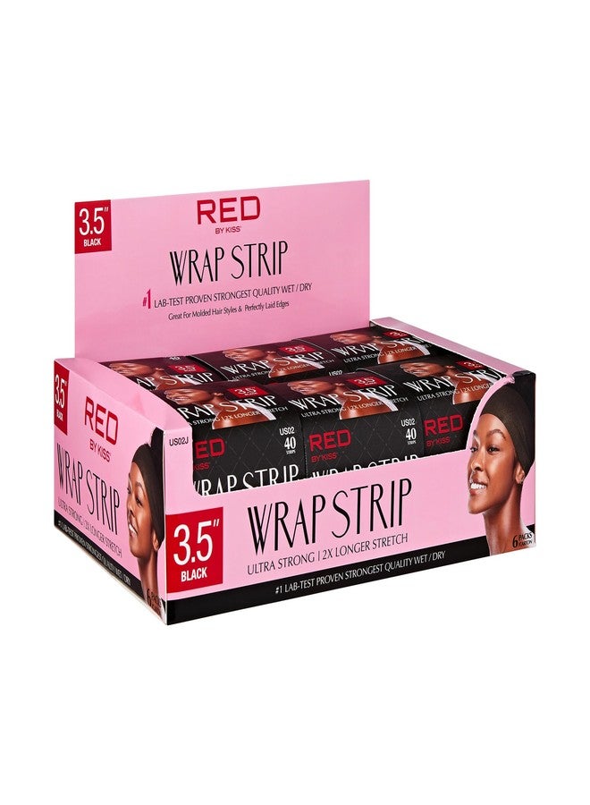 Red by Kiss Hair Wrapping Strip, Ultra Strong 2X Longer Stretch, 40 Strips, Suitable for Wet/Dry Hair, White, Styling Paper for Sleek Hairstyles (3.5", Black, 6 PACK) - Image 3