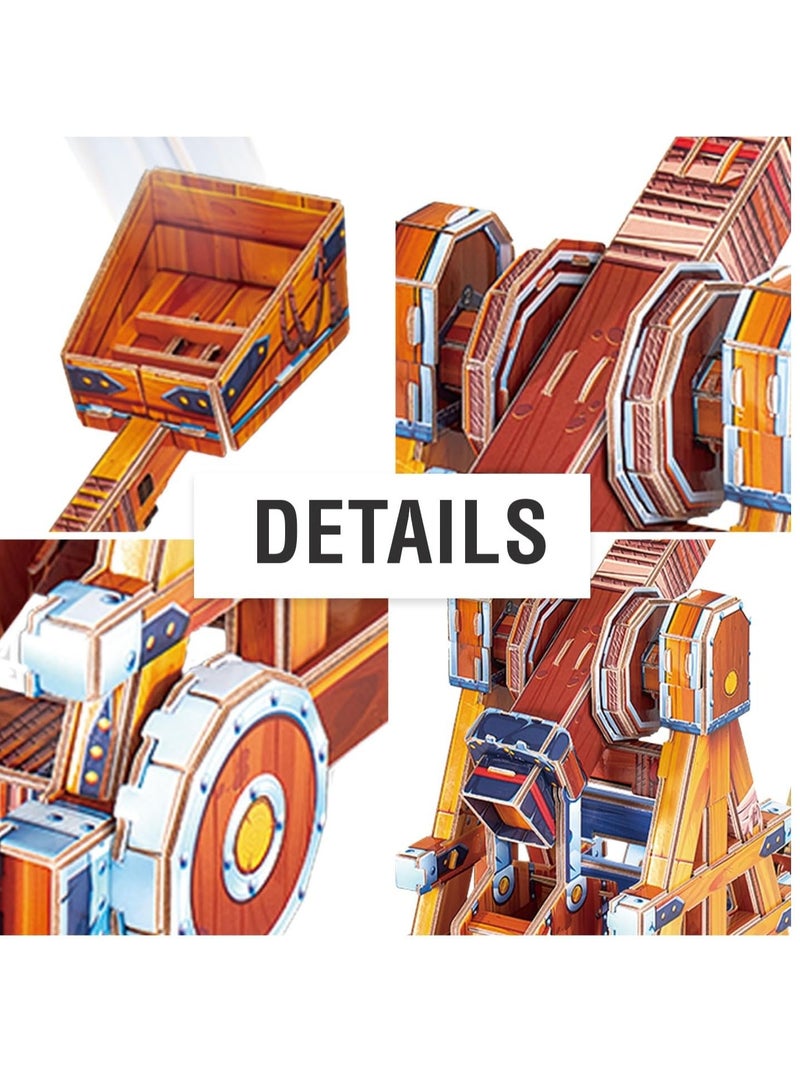 3D Catapult Puzzle – 84-Piece DIY Model Kit for Kids and Adults, Functional Medieval Launcher, Tool-Free Assembly, Enhances Dexterity and Problem-Solving - Image 2