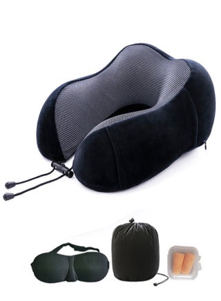 Travel Pillow Set Memory Foam U-Neck Pillow Travel Accessories Airplane Travel Kit with 3D Contoured Eye Mask, Earplugs and Storage Bag - pzsku/ZC5F5F08904D4AD234A34Z/45/_/1728978612/11a7e174-a9a7-4a30-a578-aabe4acd4943