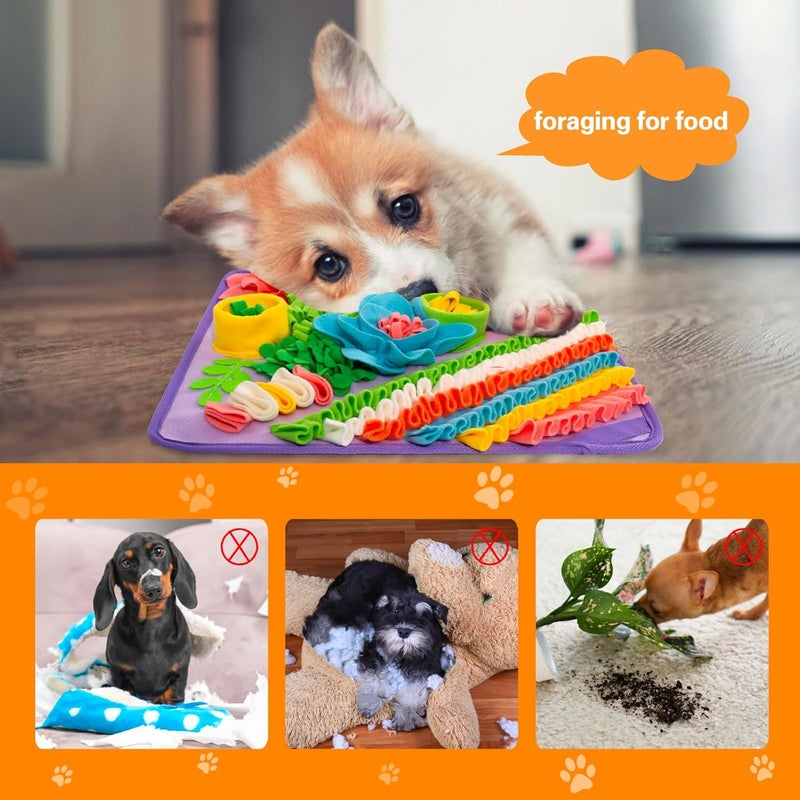 Oliumt Snuffle Mat for Dogs, Sniff Mat Slow Feeding Mat for Small Pets Cats, Rabbits - Help Stress Relief and Training - Stimulate Your Pet's Foraging Skills! (Purple) - Image 3
