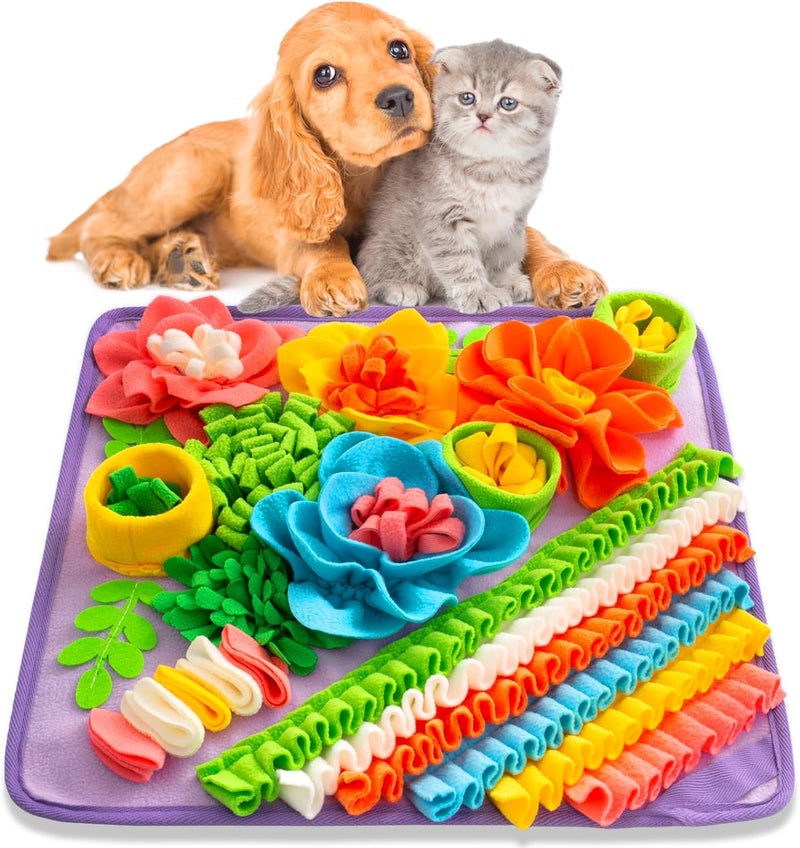 Oliumt Snuffle Mat for Dogs, Sniff Mat Slow Feeding Mat for Small Pets Cats, Rabbits - Help Stress Relief and Training - Stimulate Your Pet's Foraging Skills! (Purple) - Image 1