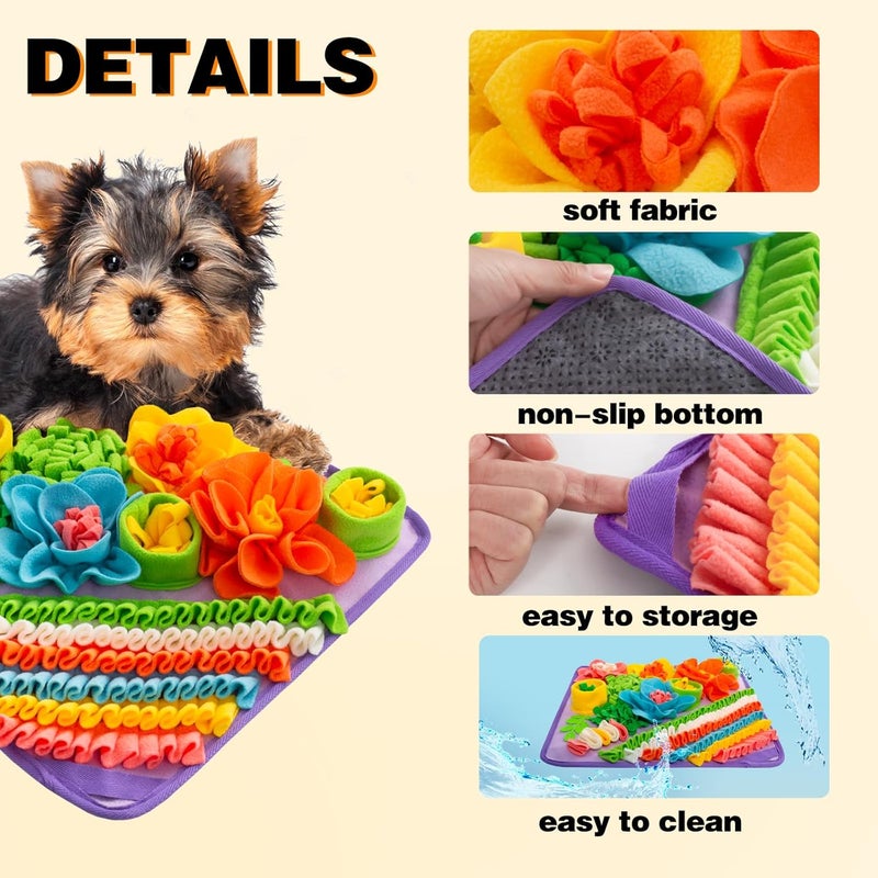 Oliumt Snuffle Mat for Dogs, Sniff Mat Slow Feeding Mat for Small Pets Cats, Rabbits - Help Stress Relief and Training - Stimulate Your Pet's Foraging Skills! (Purple) - Image 2