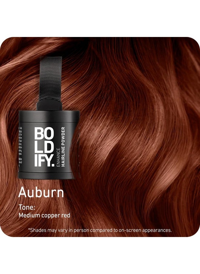 Boldify Hairline Powder Larger 10G Bottle Root Touch Up Powder Instantly Conceals Hair Loss Hair Toppers For Women & Men Hair Powder For Thinning Stainproof 48 Hour Formula (Auburn)  - Image 2