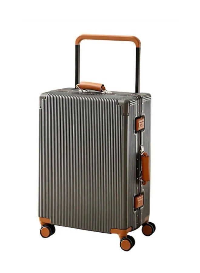 NKX Durable Hard Shell Trolley Suitcase with 4 Spinner Wheels Grey 20*24 Inches Set of 2 PC  - Image 2
