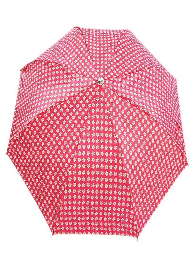 RAINPOPSON 2 Fold Umbrella for Women & Men UV Protection Ladies Umbrella Combo for Summer & Rain Season (Multicolor & Red Printed) - Combo Pack of 2 - Image 3
