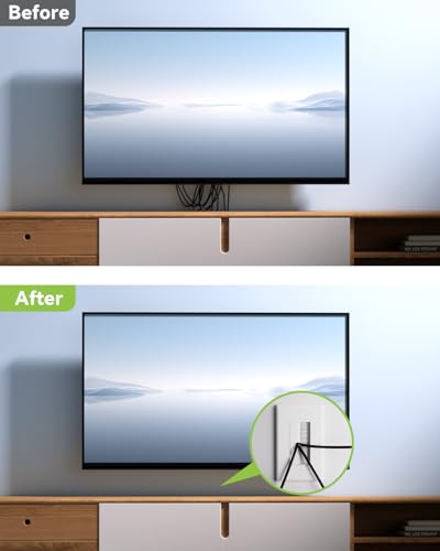LEENUE Brush Wall Plate, Single Gang Wall Plate Cable Pass Through for Low Voltage Wires, Cord Hider for Wall Mount TV, 2-Pack, White - Image 4