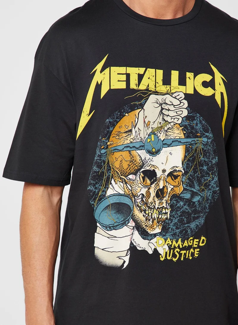 JACK & JONES Metallica Print T-Shirt