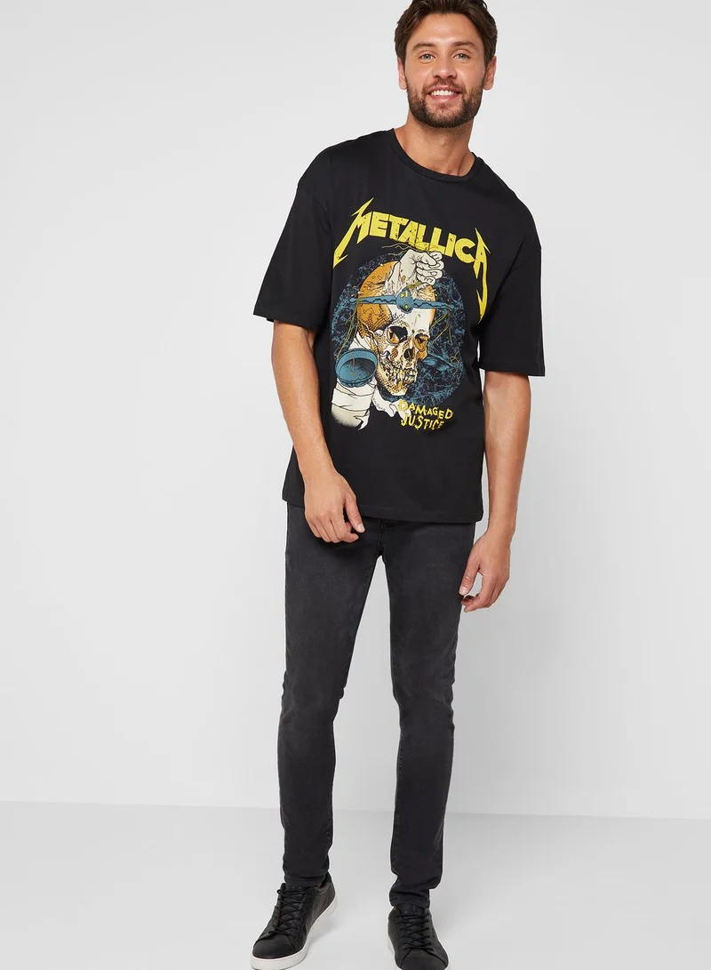JACK & JONES Metallica Print T-Shirt