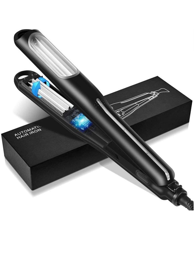 SYOSI Portable Hair Curling Iron Corn Splint Automatic Curler Professional Corn Plate Hair Curlers Fluffy Hairstyle Curling Iron Women Men Styling Tool Adjust Temperature for All Hair Types Black - Image 1