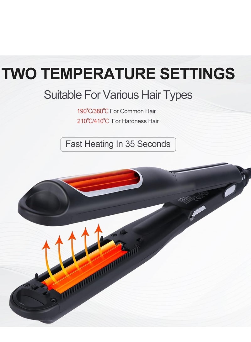 SYOSI Portable Hair Curling Iron Corn Splint Automatic Curler Professional Corn Plate Hair Curlers Fluffy Hairstyle Curling Iron Women Men Styling Tool Adjust Temperature for All Hair Types Black - Image 3