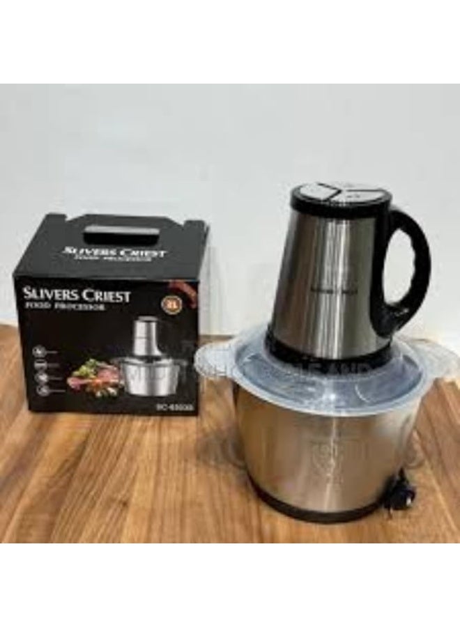 Desselan Meat Chopper Electric Silver Crest SUS30 – 3L Stainless Steel Bowl, Powerful Motor, Pure Copper Components - Image 3
