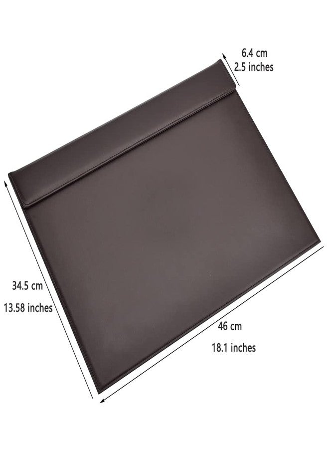 KINGFOM 18''x14'' Large Rectangle A3 Desk Writing & Drawing Desk Pad &Board Table Protector Mat with Paper Clip on Top Brown - Image 3