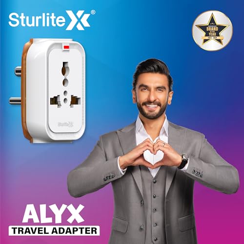 Sturlite Alyx 3 Pin Plug| 2-Pin & 3-Pin Socket| Universal AC Travel Adapter| Strong Polycarbonate Body Socket| Compact Converter Plug for Travel, Home & Office Use - (Pack of 20) - Image 2