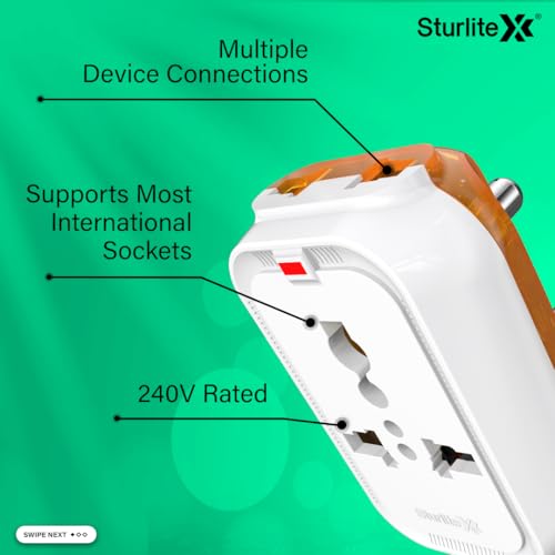 Sturlite Alyx 3 Pin Plug| 2-Pin & 3-Pin Socket| Universal AC Travel Adapter| Strong Polycarbonate Body Socket| Compact Converter Plug for Travel, Home & Office Use - (Pack of 20) - Image 4