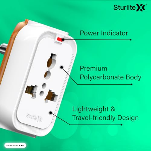 Sturlite Alyx 3 Pin Plug| 2-Pin & 3-Pin Socket| Universal AC Travel Adapter| Strong Polycarbonate Body Socket| Compact Converter Plug for Travel, Home & Office Use - (Pack of 20) - Image 5