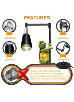 Fischuel Flexible Heating Lamp UVB Lamp with Clamp Fixtures, Reptile and Aquarium, Terrarium and Vivarium Basking Lamps and Spotlight, Comes with 3 Bulbs - pzsku/ZC5F61F2A662785764A1CZ/45/_/1717064322/c411810b-0f55-4b5b-b2ab-13fc3cc30b22