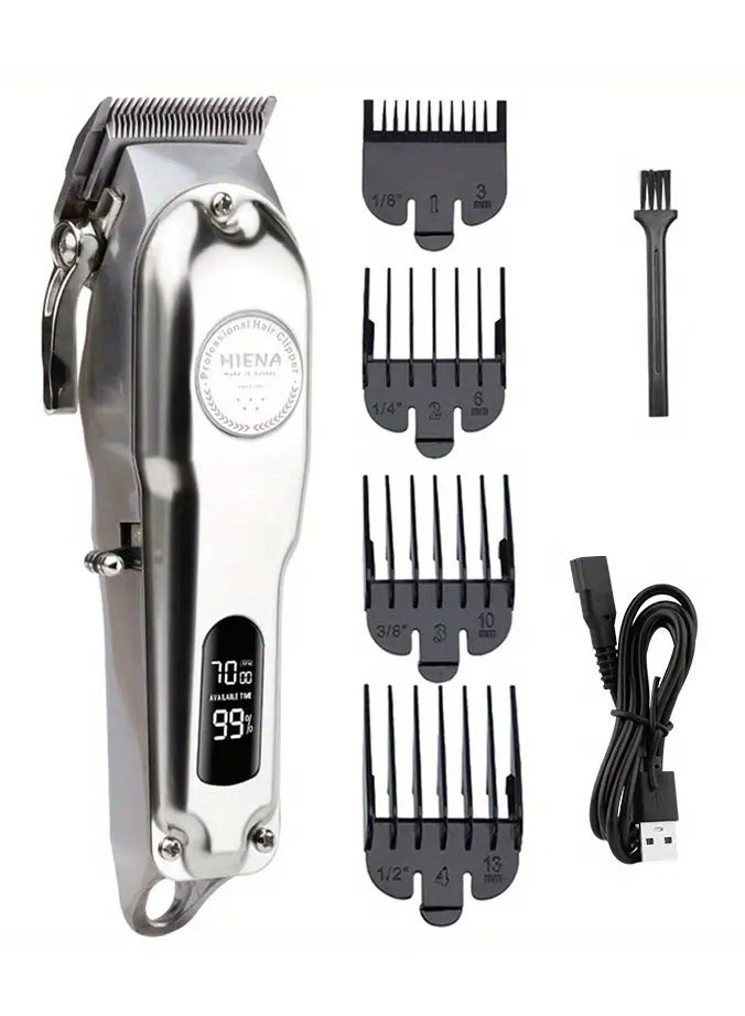 HIENA Professional Hair Clippers For Men, Hair Cutting Kit & Zero Gap T-Blade Trimmer Combo, Cordless Barber Clipper Set With LED Display, Holiday Gift Father's Day Gift  - Image 2