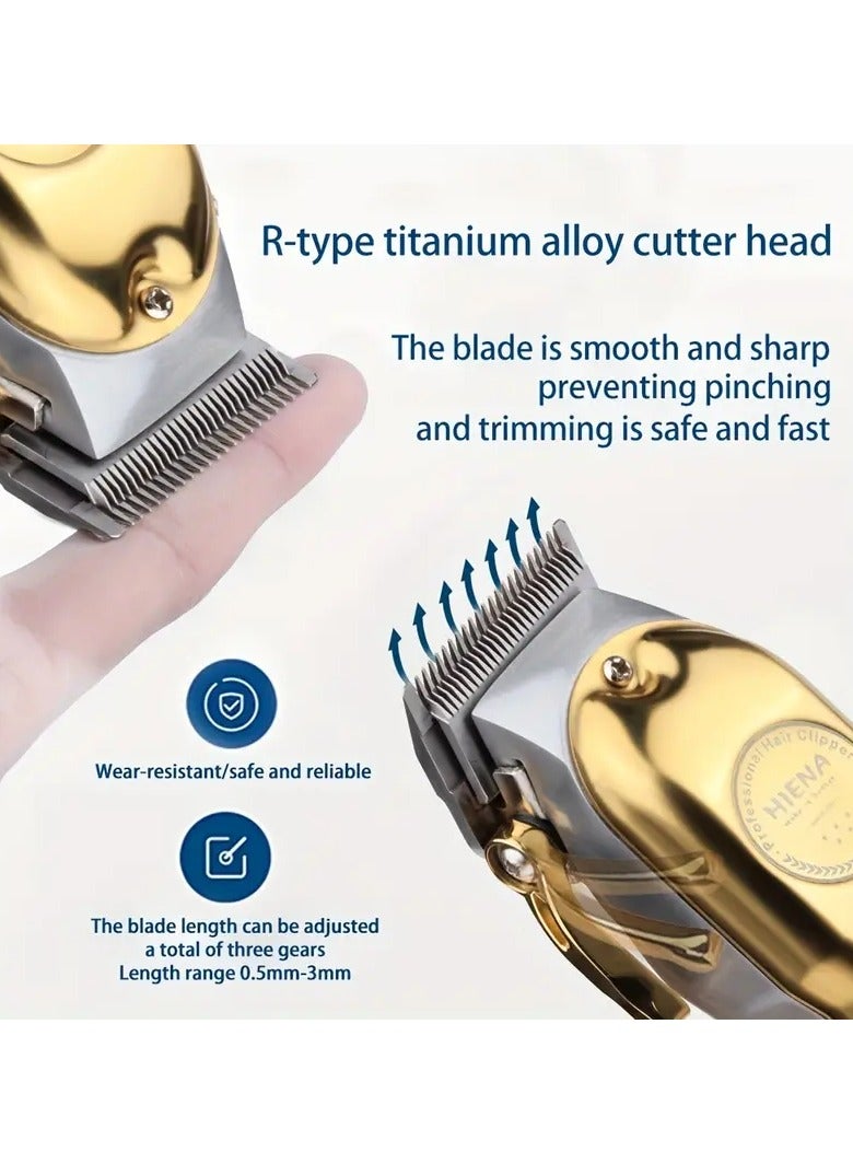 HIENA Professional Hair Clippers For Men, Hair Cutting Kit & Zero Gap T-Blade Trimmer Combo, Cordless Barber Clipper Set With LED Display, Holiday Gift Father's Day Gift  - Image 4