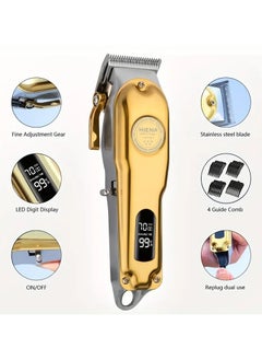 HIENA Professional Hair Clippers For Men, Hair Cutting Kit & Zero Gap T-Blade Trimmer Combo, Cordless Barber Clipper Set With LED Display, Holiday Gift Father's Day Gift  - Image 3