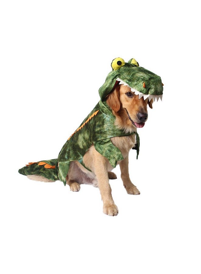 موغوكو أزياء تمساح مضحكة للكلاب من موجوكو، فستان تنكري على شكل تمساح لحيوان أليف في الهالوين، ملابس قطط رائعة، ملابس دافئة للحيوانات (مقاس كبير) - Image 1