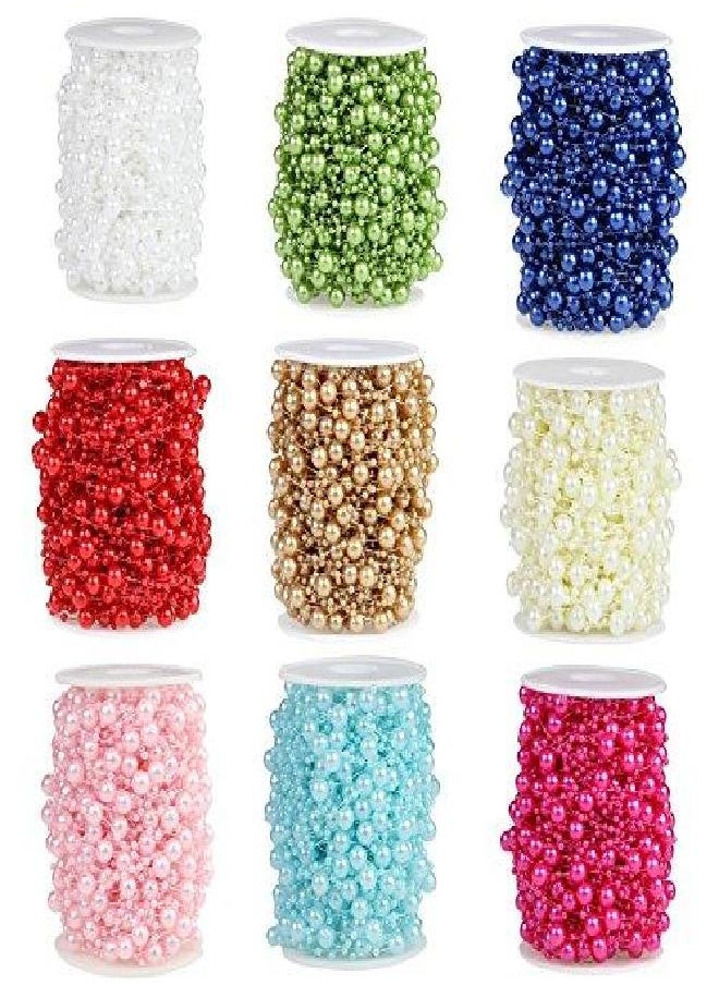 Bingcute Bingcute 100 Feet Fishing Line Artificial Pearls String Beads Chain Garland Flowers Wedding Party Decoration,Party Supplies 