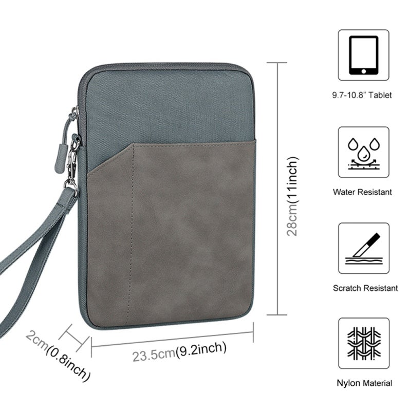 Tablet Bag: 9.7Inch-10.8Inch Gray Premium Structure With 3-Layer Protections - Large Capacity Splash-Proof Shock-Proof Portable Bag For Business School Travel - Image 3
