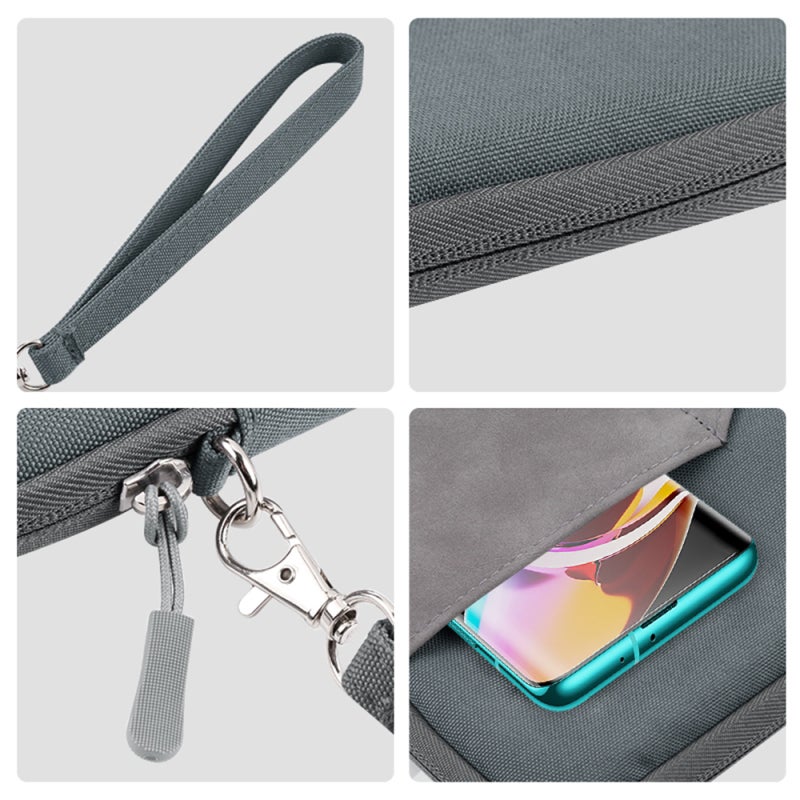 Tablet Bag: 9.7Inch-10.8Inch Gray Premium Structure With 3-Layer Protections - Large Capacity Splash-Proof Shock-Proof Portable Bag For Business School Travel - Image 4