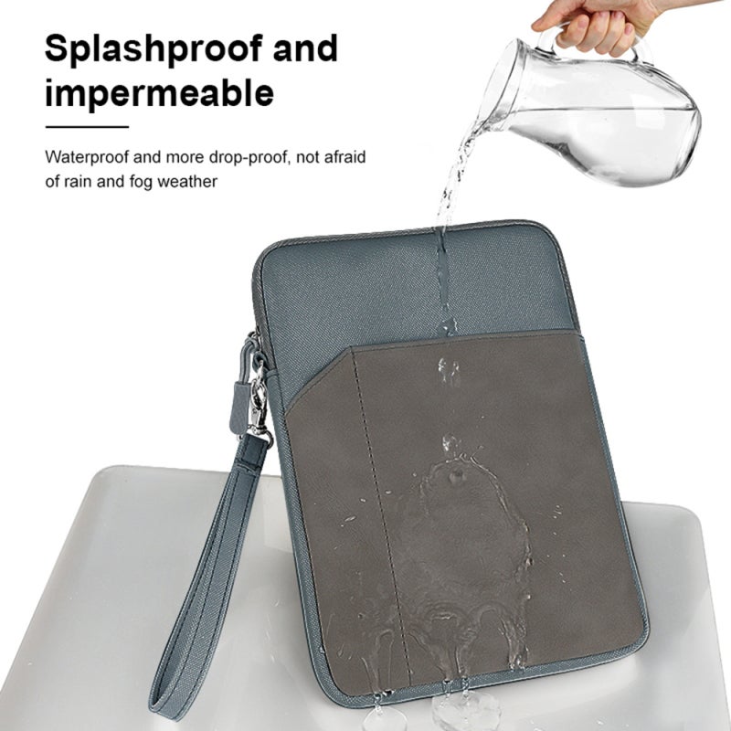 Tablet Bag: 9.7Inch-10.8Inch Gray Premium Structure With 3-Layer Protections - Large Capacity Splash-Proof Shock-Proof Portable Bag For Business School Travel - Image 5
