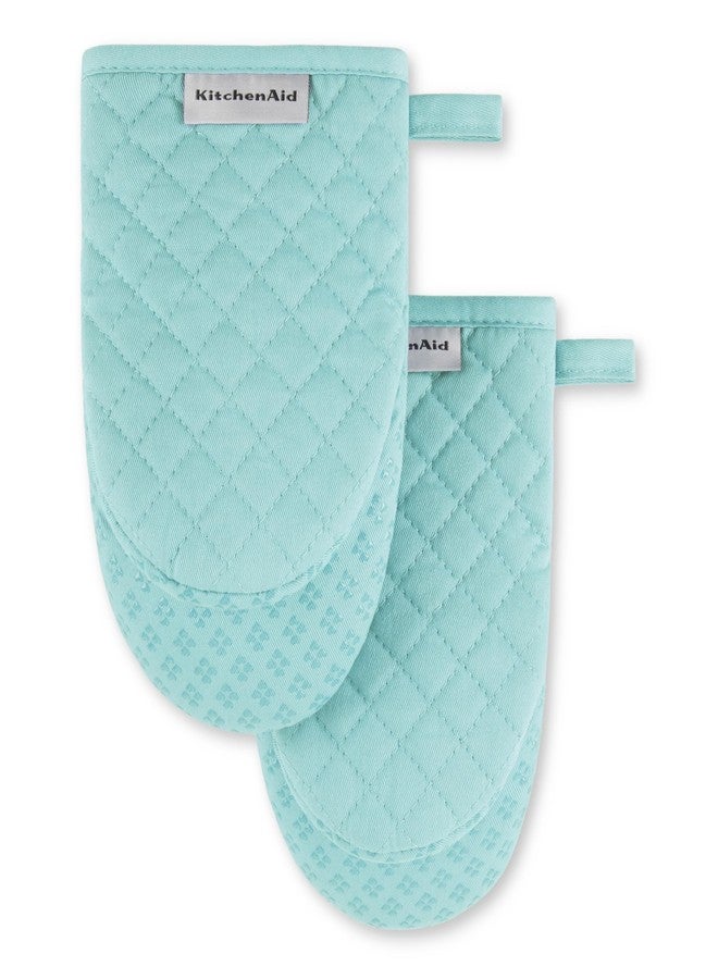 KitchenAid Asteroid Mini Oven Mitt 2-Pack Set, Mineral Water Aqua, 5.5"x8" - Image 1