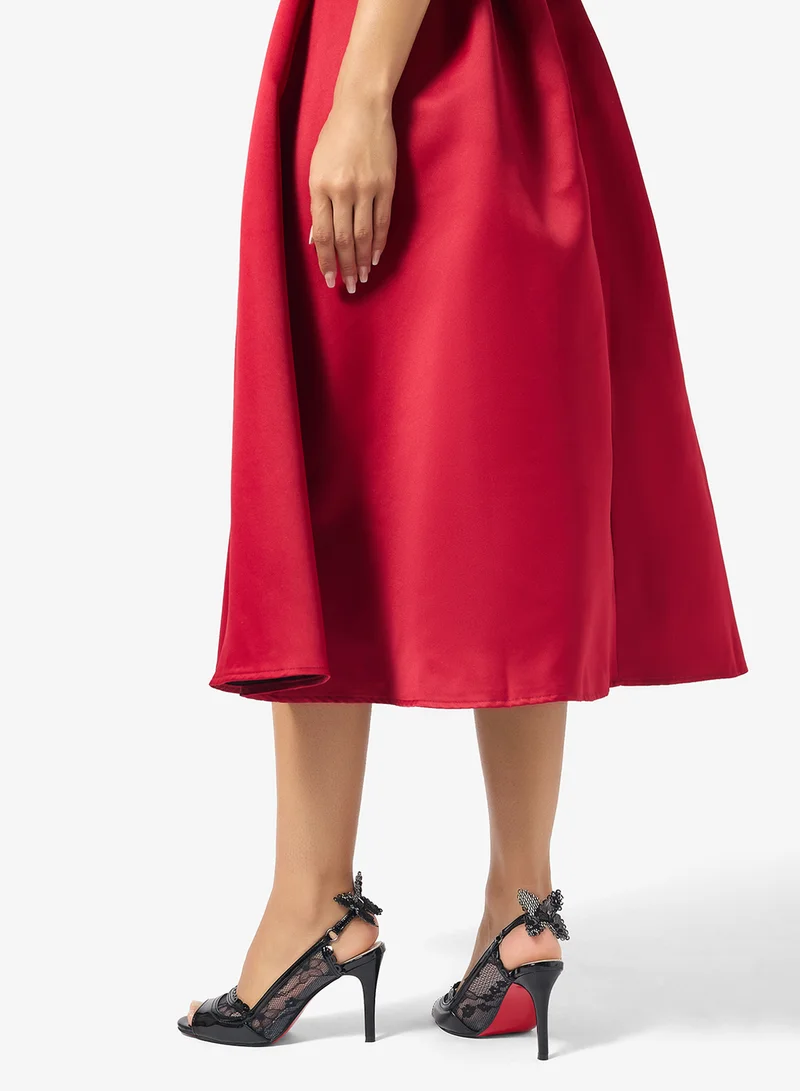 Namshi x Black Mesh Detail High Heel Stiletto Sandals With Butterfly Detail for Women | Best Price UAE