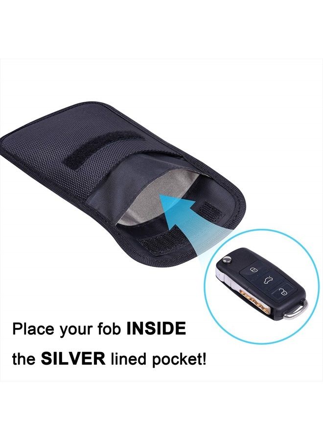 Wisdompro Faraday Bag for Key Fob, Wisdompro WP4694 RFID Key Fob Protector RF Car Signal Blocking Faraday Cage Protector, Anti-Theft Pouch, Anti-Hacking Case Blocker - Black - Image 2