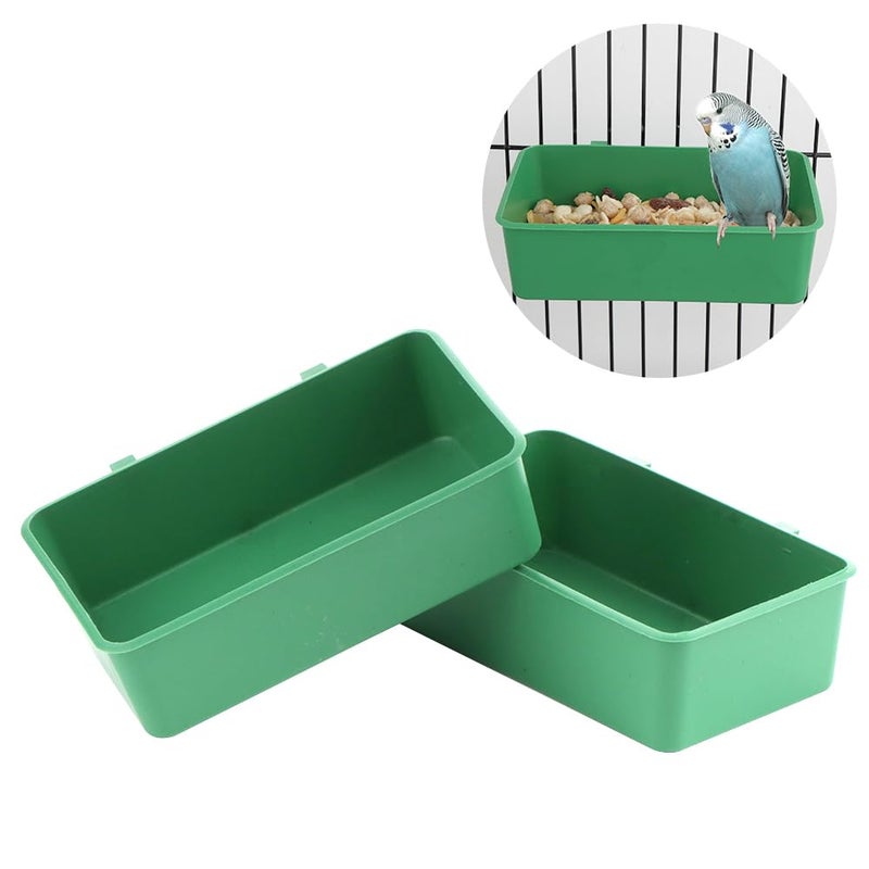 VTurboWay 2 Pcs Pet Bird Parrot Food Bowls Small Animal Feeder Bowl Basic Dish Convenient Hanging Container for Small Bird Parrot - Image 1