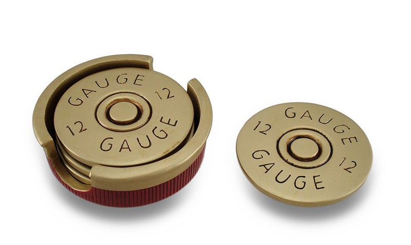HomeWetBar Shotgun Shell Coaster Set  Red/Gold By HomeWetBar - Image 1