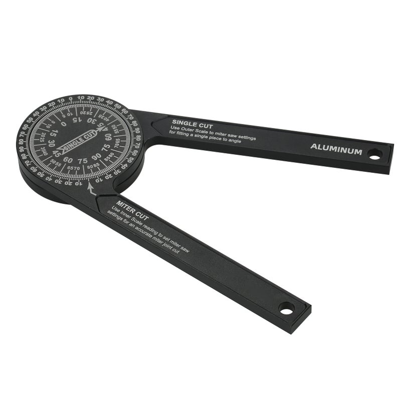 7-inch Miter Saws Protractor Rust Proof Aluminum Alloy Accurate Reading Scales Inside & Outside Miter Angle Finder for Carpenters Plumbers and All Building Trades - Image 5