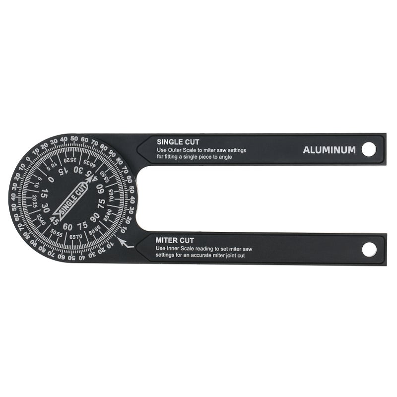 7-inch Miter Saws Protractor Rust Proof Aluminum Alloy Accurate Reading Scales Inside & Outside Miter Angle Finder for Carpenters Plumbers and All Building Trades - Image 3