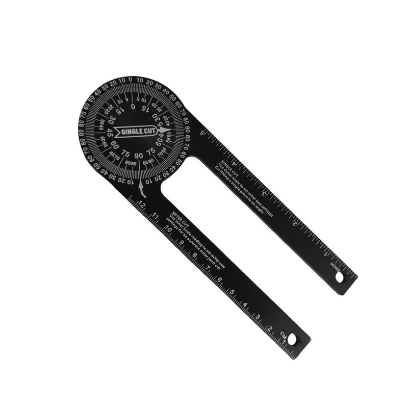 7-inch Miter Saws Protractor Rust Proof Aluminum Alloy Accurate Reading Scales Inside & Outside Miter Angle Finder for Carpenters Plumbers and All Building Trades - Image 1