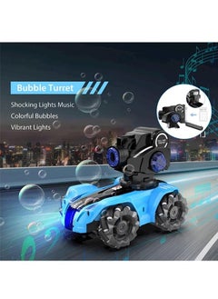 Beauenty RC Tank Car Chase Light Spot Run  3 Heads That Shoot Bullet (Foam Dart) Make Bubble  Remote Control Tank for Adult 4WD Battle Stunt Car with 360°Rotating LEDs Music Toy Gift for Boys 6+  - Image 2