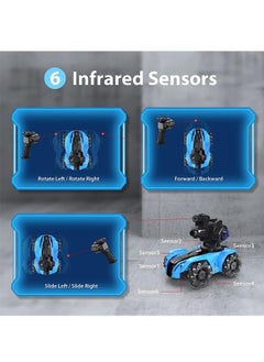 Beauenty RC Tank Car Chase Light Spot Run  3 Heads That Shoot Bullet (Foam Dart) Make Bubble  Remote Control Tank for Adult 4WD Battle Stunt Car with 360°Rotating LEDs Music Toy Gift for Boys 6+  - Image 5