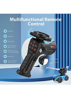 Beauenty RC Tank Car Chase Light Spot Run  3 Heads That Shoot Bullet (Foam Dart) Make Bubble  Remote Control Tank for Adult 4WD Battle Stunt Car with 360°Rotating LEDs Music Toy Gift for Boys 6+  - Image 4