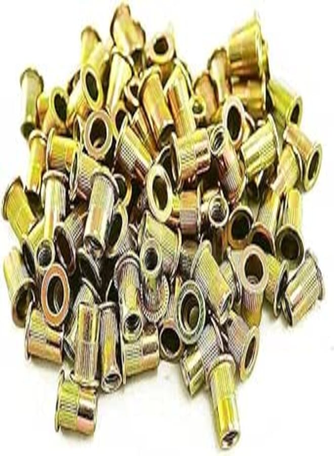 M4 Rivet Nut, 100 Pieces, Gold, Metal