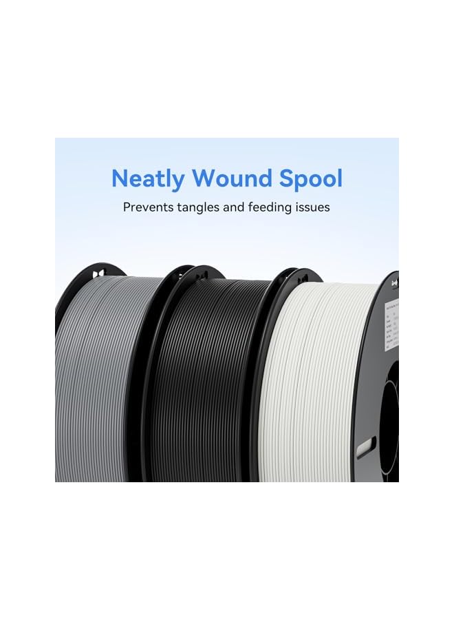 3D Printer Filament 1.75mm 4KG, PLA Filament Bulk +/- 0.02mm, 4 Pack 1kg Spool(2.2lbs) 3D Printing Filament Fits for Most FDM 3D Printers, White and Black - Image 5