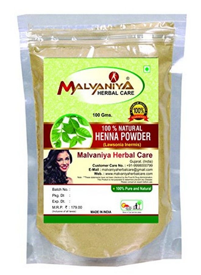 MALVANIYA HERBAL CARE - Powder For Hair 100% Herbal Mehandi Pure Henna Leaves Hair Colour Combo 100G - Image 1