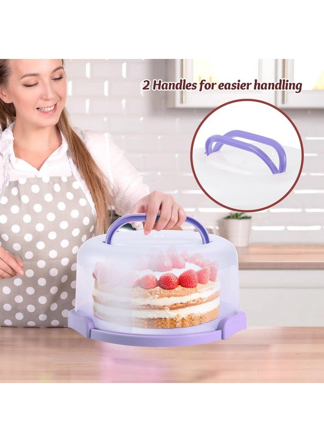 Ohuhu Cake Holder, BPA-Free Cake Carrier with Lid and Handle Cake Transport Container Portable Cake Keeper Two Sided Base for Pies Cookies Nuts Fruit etc - Suitable for 10 inch Cake Perfect Gifts - Image 4