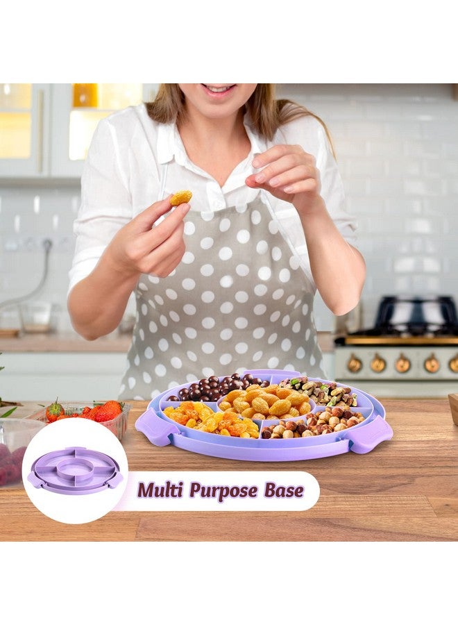 Ohuhu Cake Holder, BPA-Free Cake Carrier with Lid and Handle Cake Transport Container Portable Cake Keeper Two Sided Base for Pies Cookies Nuts Fruit etc - Suitable for 10 inch Cake Perfect Gifts - Image 5